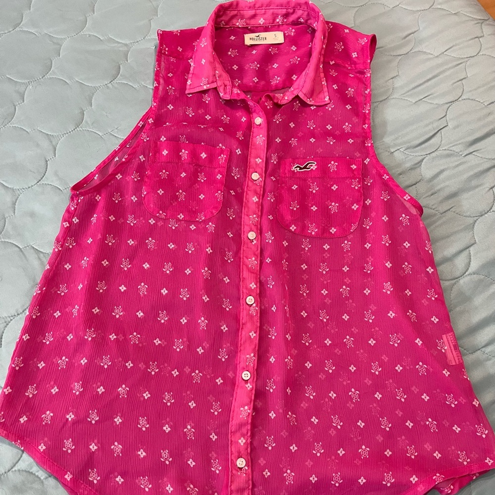 Sheer Pink Hollister Blouse